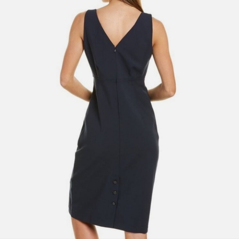 ❤️ NWT! CLUB MONACO BUTTON BACK VENT NAVY BLUE SHEATH DRESS, 2 - Picture 4 of 14